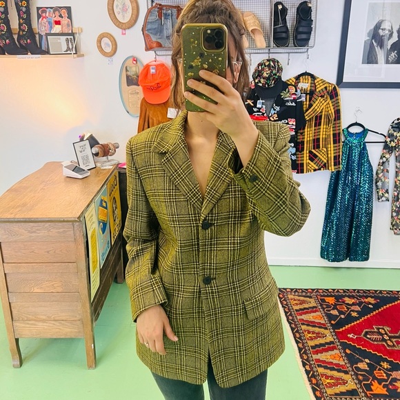 Vintage Jones New York Academia Plaid Wool Blazer Old Money Quiet Luxury 10 - Picture 2 of 9